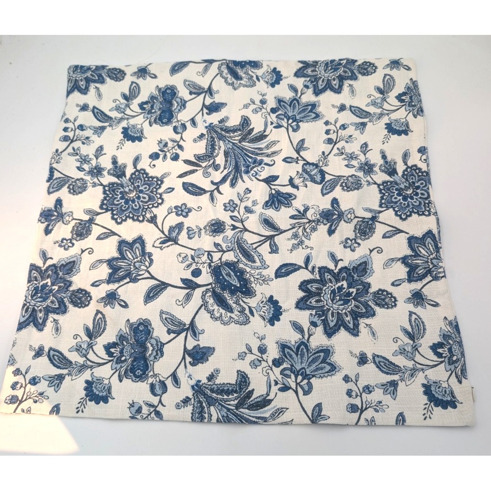 Blue and White Floral Throw Pillow Covers 20x19 20" x 19"
